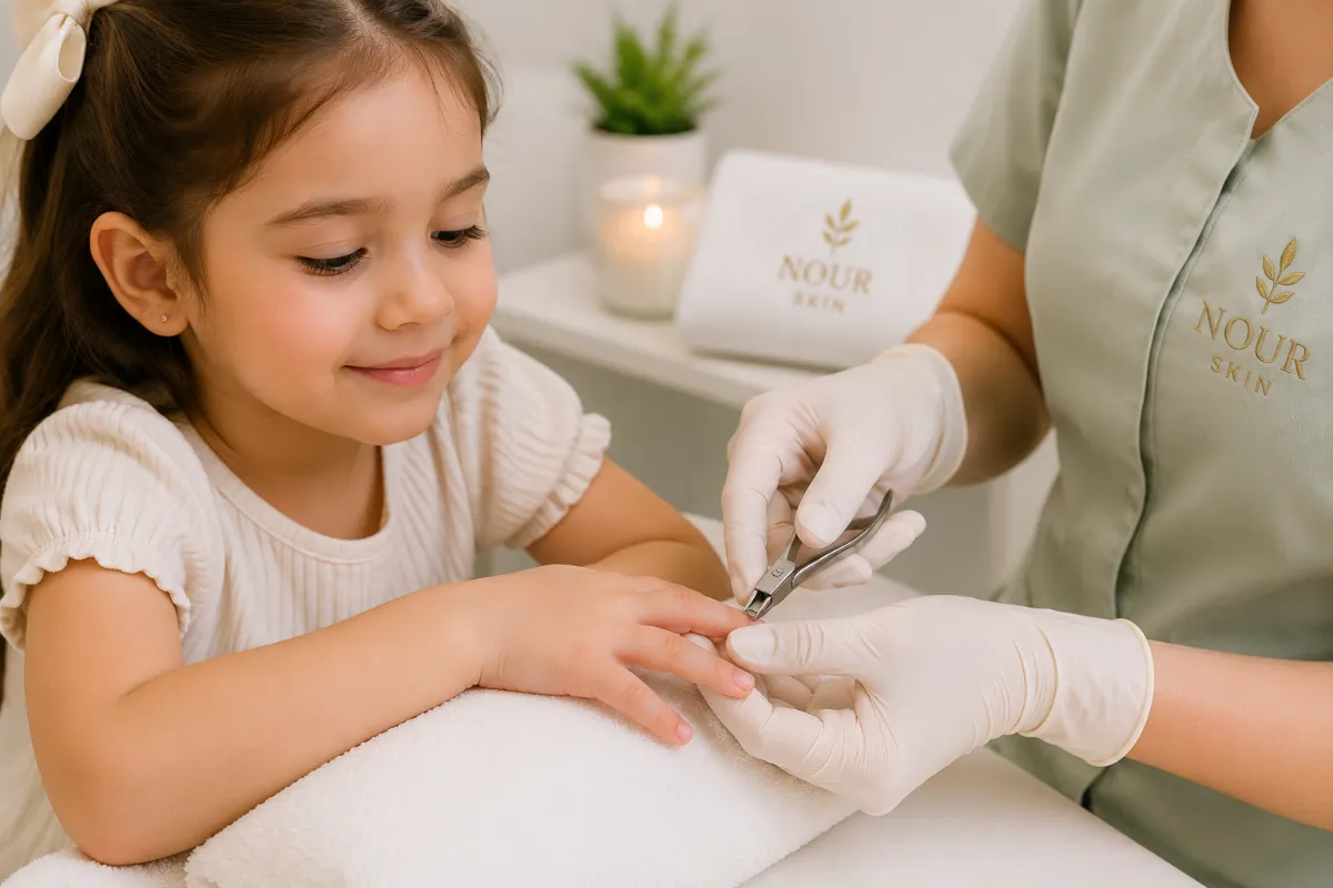 Corte y limpieza de uñas infantil